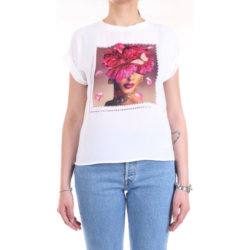 textil Dame T-shirts m. korte ærmer Lanacaprina PF2234 Hvid