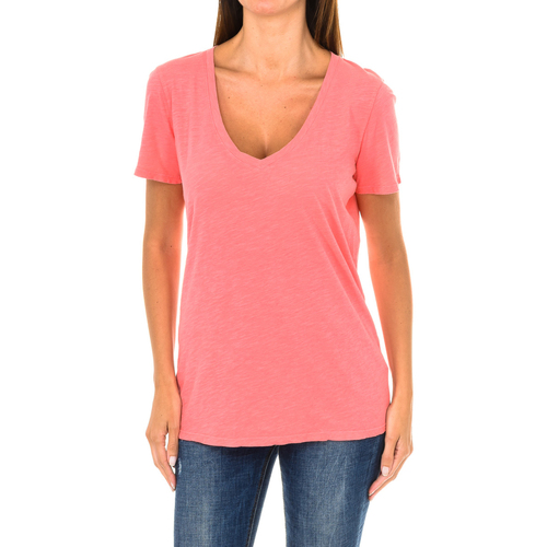 textil Dame T-shirts m. korte ærmer Armani jeans 3Y5T45-5JZMZ-1480 Rød