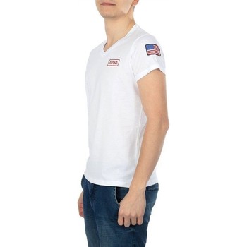 textil Herre T-shirts & poloer Nasa BASIC FLAG V NECK Hvid