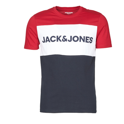textil Herre T-shirts m. korte ærmer Jack & Jones JJELOGO BLOCKING Rød