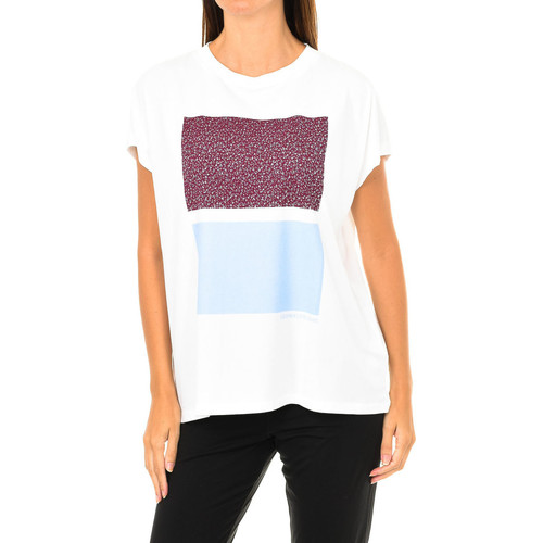 textil Dame T-shirts m. korte ærmer Calvin Klein Jeans J20J208605-901 Hvid