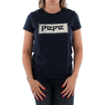 textil Dame T-shirts m. korte ærmer Pepe jeans MARLEY PL504254 594 DULWICH Blå