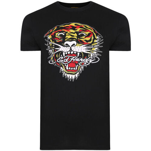 textil Herre T-shirts m. korte ærmer Ed Hardy Mt-tiger t-shirt Sort