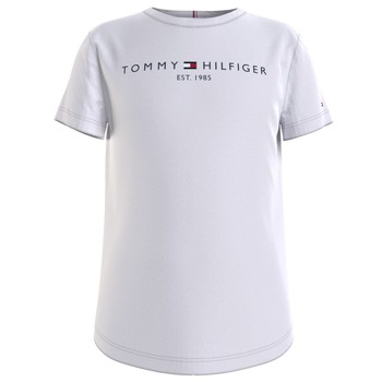 textil Pige T-shirts m. korte ærmer Tommy Hilfiger KG0KG05242-YBR Hvid