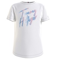 textil Pige T-shirts m. korte ærmer Tommy Hilfiger KG0KG05870-YBR Hvid