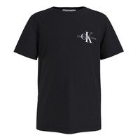 textil Dreng T-shirts m. korte ærmer Calvin Klein Jeans CHEST MONOGRAM TOP Sort