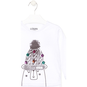 textil Børn Langærmede T-shirts Losan 026-1007AL hvid