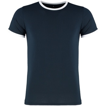 textil Herre T-shirts m. korte ærmer Kustom Kit KK508 Navy/White