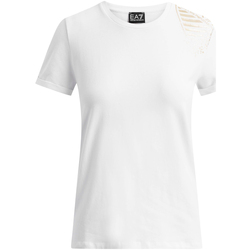 textil Dame T-shirts m. korte ærmer Ea7 Emporio Armani 6GTT07 TJ12Z hvid