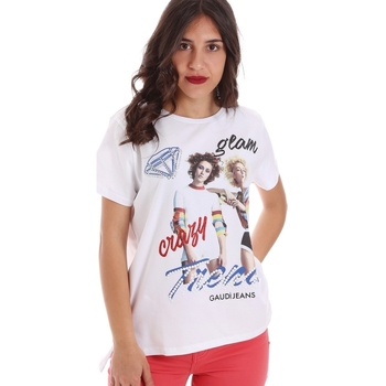 textil Dame T-shirts m. korte ærmer Gaudi 011BD64037 hvid