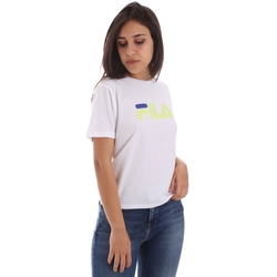 textil Dame T-shirts m. korte ærmer Fila 687614 hvid