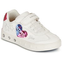 Sko Pige Lave sneakers Geox SKYLIN GIRL Hvid / Sort / Pink
