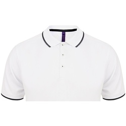 textil Herre Polo-t-shirts m. korte ærmer Henbury HB485 White/Navy