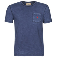 textil Herre T-shirts m. korte ærmer Polo Ralph Lauren T-SHIRT AJUSTE COL ROND EN COTON LOGO PONY PLAYER Blå