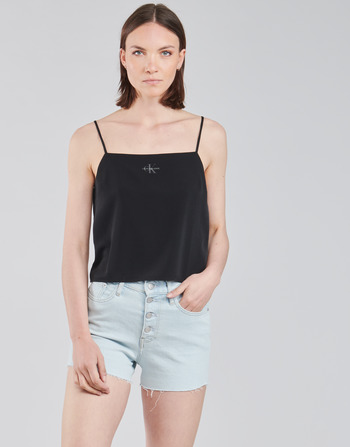 textil Dame Toppe / Bluser Calvin Klein Jeans MONOGRAM CAMI TOP Sort