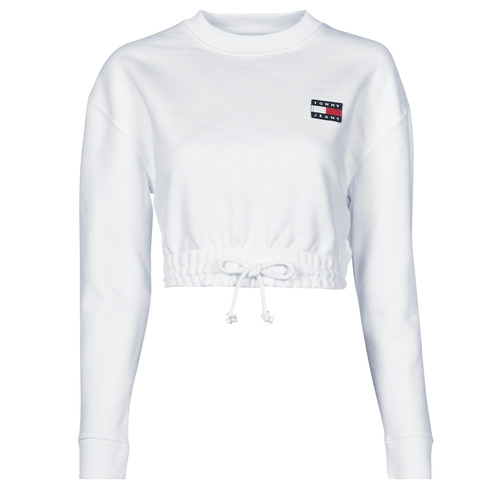 textil Dame Sweatshirts Tommy Jeans TJW SUPER CROPPED BADGE CREW Hvid