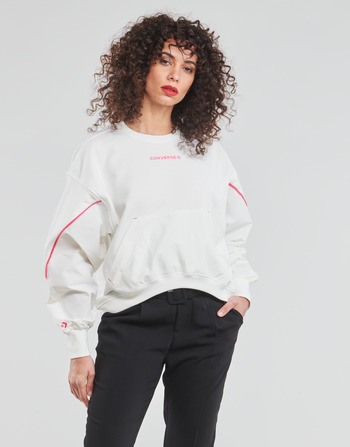 textil Dame Sweatshirts Converse BLOCKED ALTERRAIN CREW Hvid
