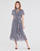 textil Dame Lange kjoler MICHAEL Michael Kors MINI BICOLR 60S FLRL DRS Blå