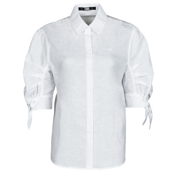 textil Dame Skjorter / Skjortebluser Karl Lagerfeld LINENSHIRTW/BOWS Hvid