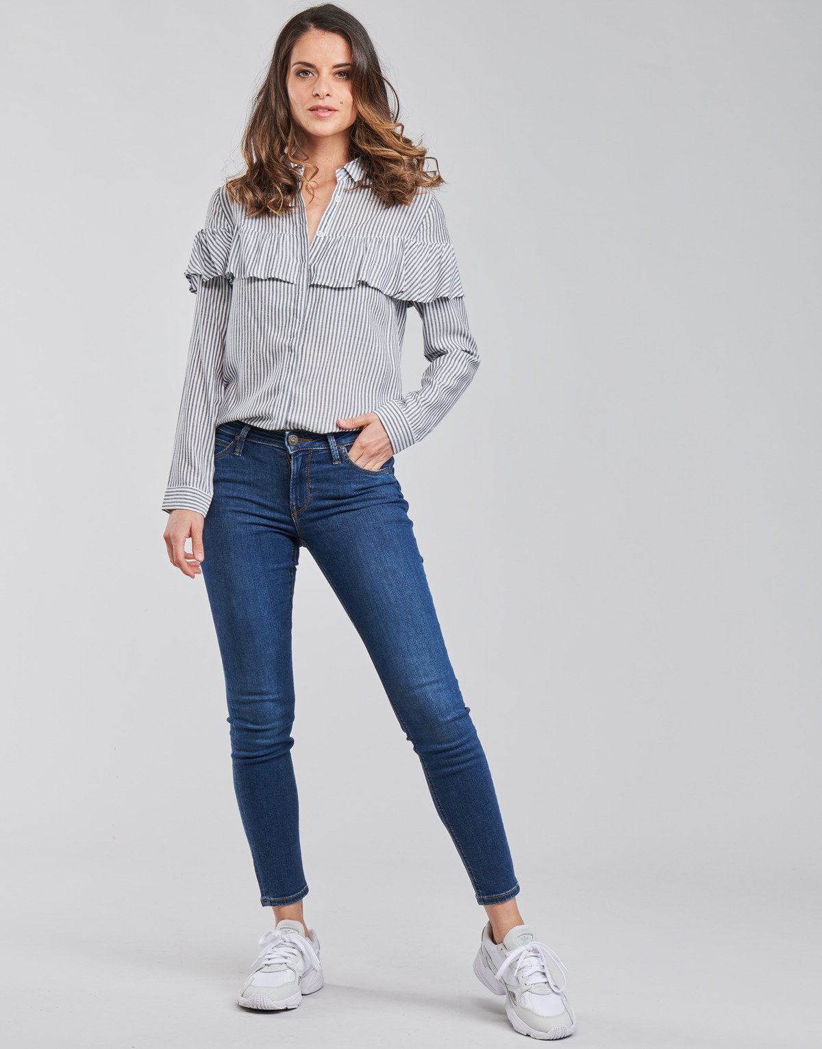 textil Dame Jeans - skinny Lee SCARLETT Blå