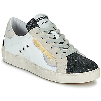 Sko Dame Lave sneakers Meline NKC139 Hvid / Glitter / Sort