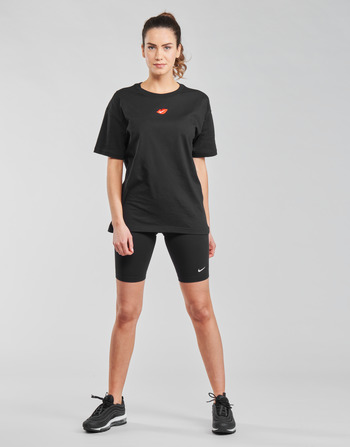 textil Dame Leggings Nike NSESSNTL MR BIKER SHORT Sort / Hvid