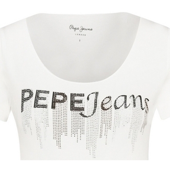 textil Dame T-shirts m. korte ærmer Pepe jeans PL504506 Beige