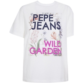 textil Dame T-shirts m. korte ærmer Pepe jeans PL504508 Beige