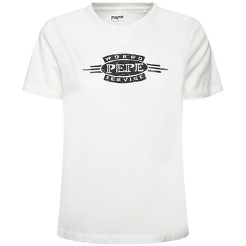 textil Dame T-shirts m. korte ærmer Pepe jeans PL504537 Hvid