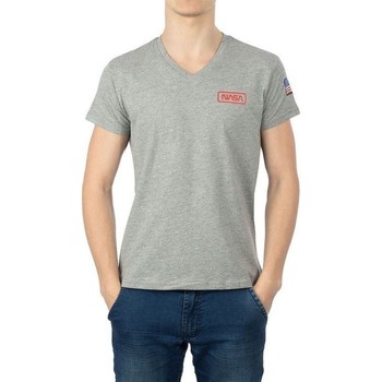 textil Herre T-shirts & poloer Nasa BASIC FLAG V NECK Grå