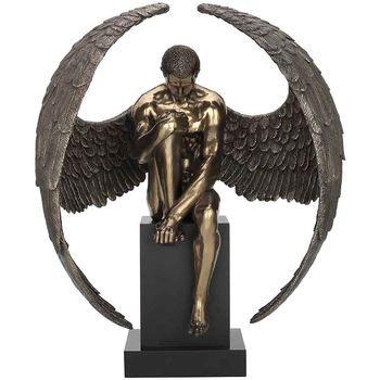 Indretning Små statuer og figurer Signes Grimalt Nøgen Engel Piedestal Guld