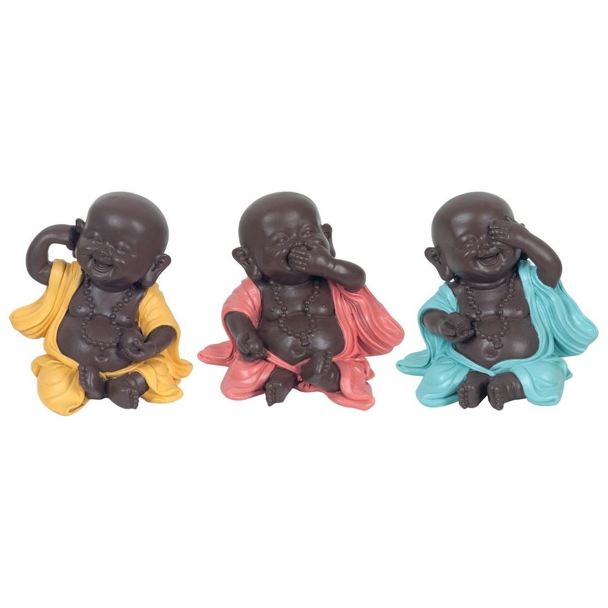 Indretning Små statuer og figurer Signes Grimalt Buddhaer Set 3 Enheder Flerfarvet