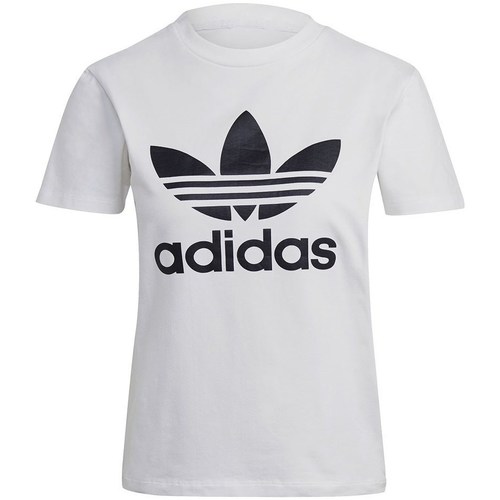textil Dame T-shirts m. korte ærmer adidas Originals Trefoil Tee Hvid