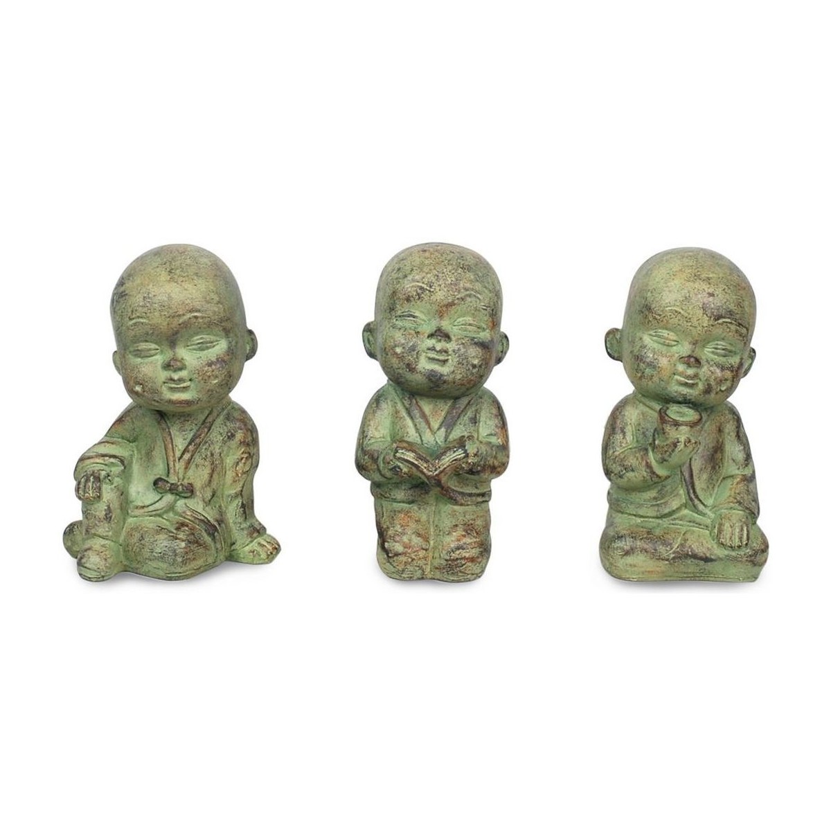 Indretning Små statuer og figurer Signes Grimalt Lille Buddha Set 3 Enheder Kaki