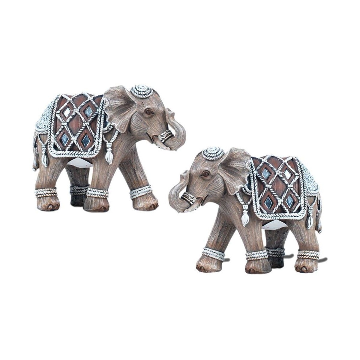Indretning Små statuer og figurer Signes Grimalt Elefant Set 2 Enheder Flerfarvet