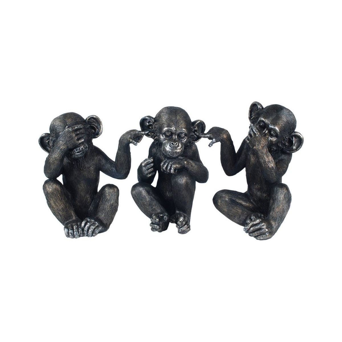 Indretning Små statuer og figurer Signes Grimalt Monkey Figur 3 Enheder Sort