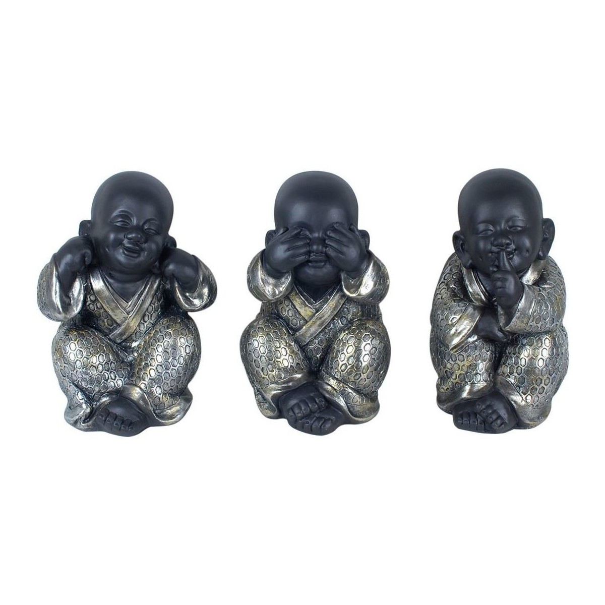 Indretning Små statuer og figurer Signes Grimalt Buddha Kan Ikke Se-Høre-Tale By Sigris - By Sigris 3U Sølv