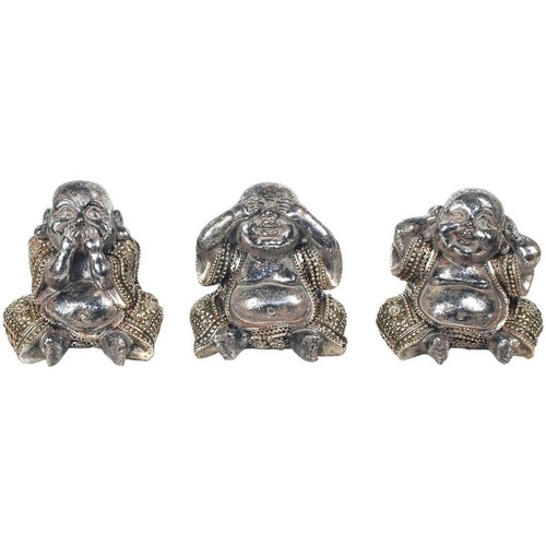 Indretning Små statuer og figurer Signes Grimalt Buddha 3 Forskellige Set 3U Sølv