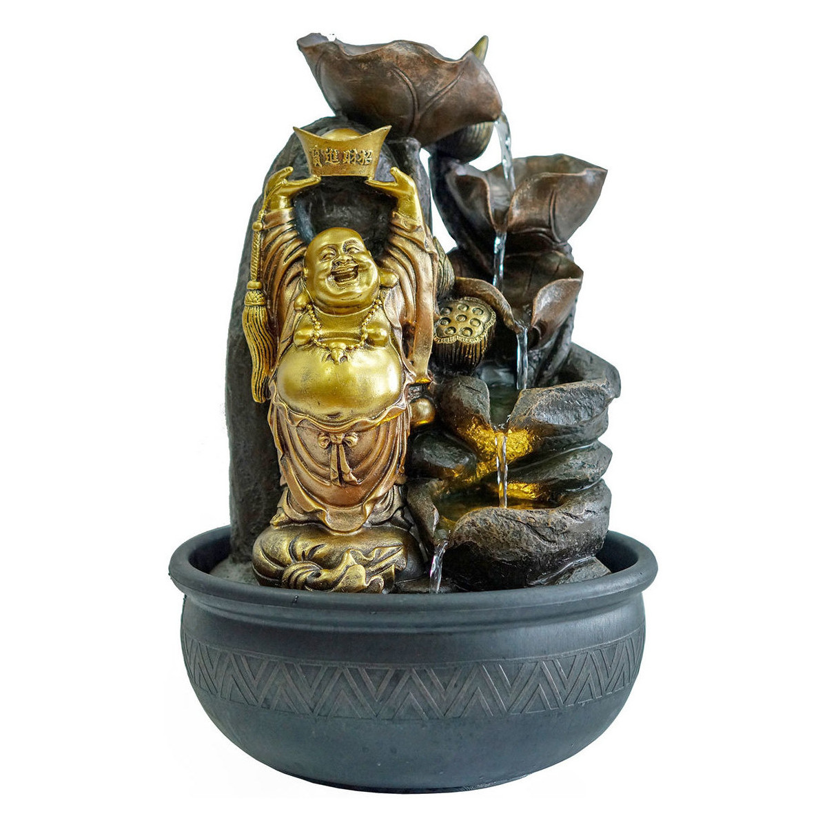 Indretning Små statuer og figurer Signes Grimalt Glad Buddha -Springvand Guld
