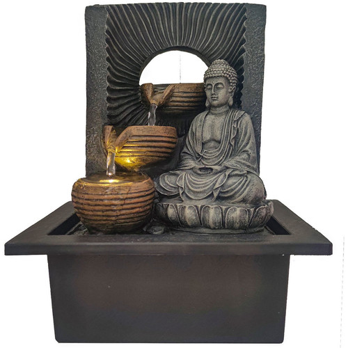 Indretning Små statuer og figurer Signes Grimalt Buddha -Springvandet Grå