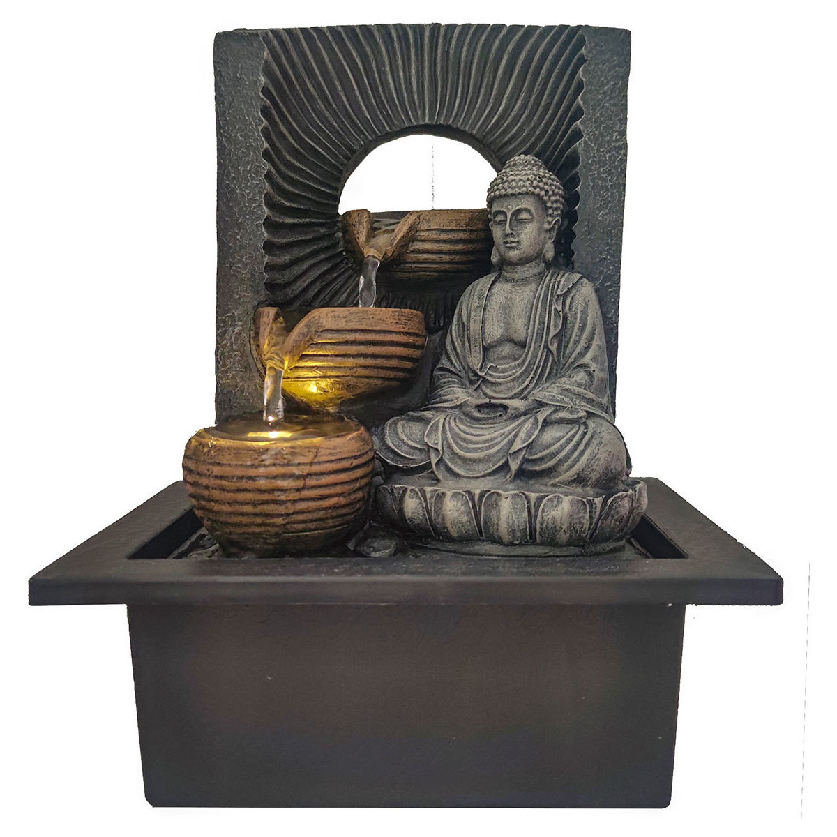 Indretning Små statuer og figurer Signes Grimalt Buddha -Springvandet Grå