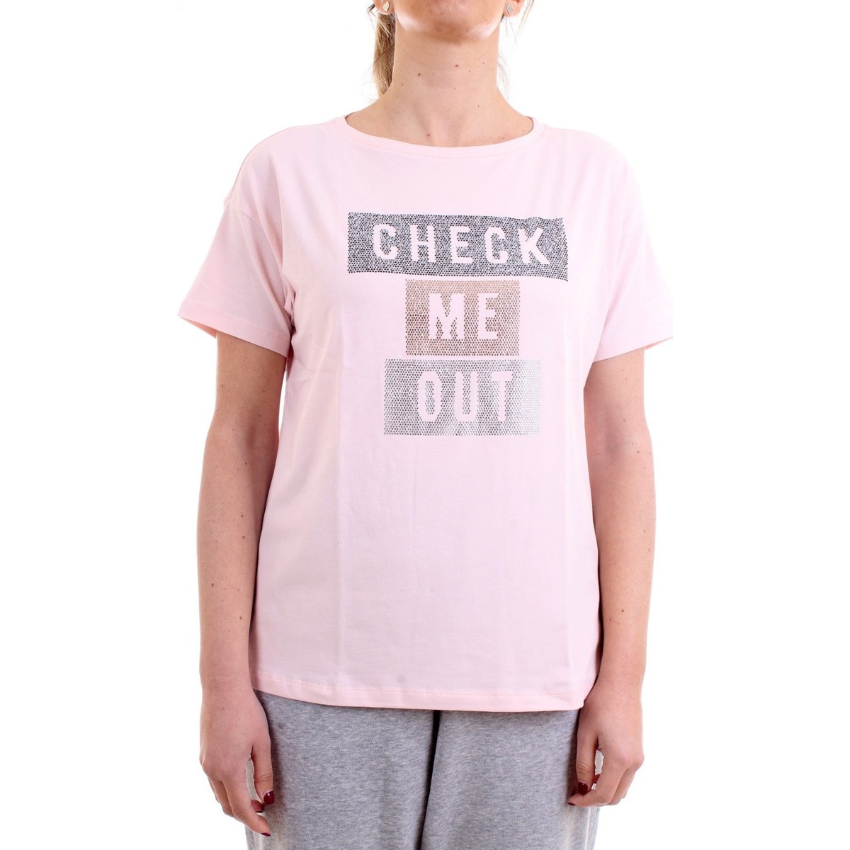 textil Dame T-shirts m. korte ærmer Freddy S1WSDT5 Pink