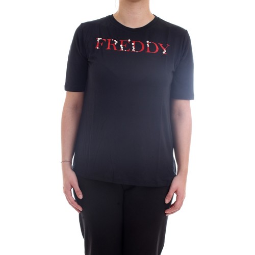textil Dame T-shirts m. korte ærmer Freddy S1WSLT5 Sort