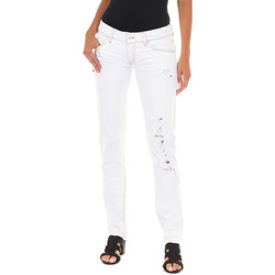 textil Dame Jeans med vide ben Met E014152-D536 Hvid