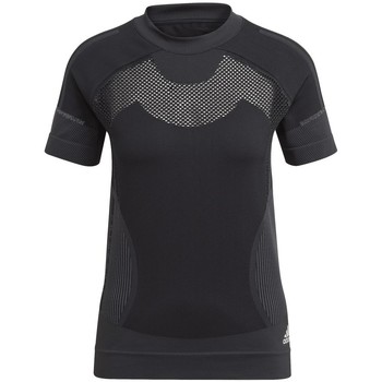 textil Dame T-shirts m. korte ærmer adidas Originals Primeknit Tee W Sort