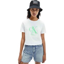 textil Dame T-shirts m. korte ærmer Calvin Klein Jeans J20J215312 Hvid