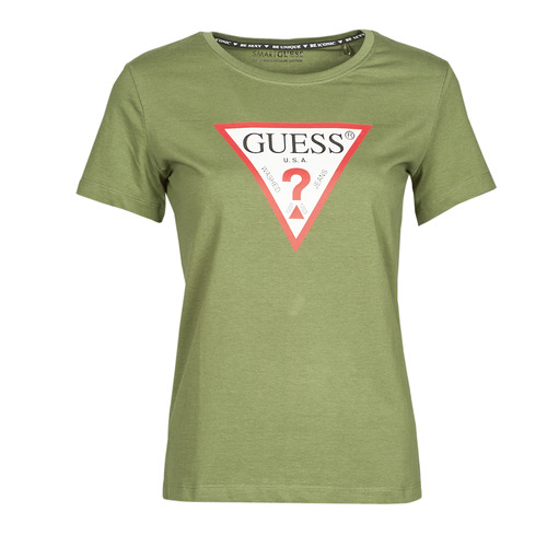 textil Dame T-shirts m. korte ærmer Guess SS CN ORIGINAL TEE Kaki