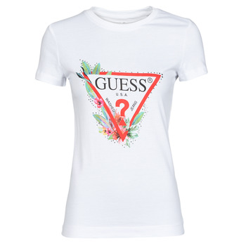 textil Dame T-shirts m. korte ærmer Guess SS CN NORA TEE Hvid