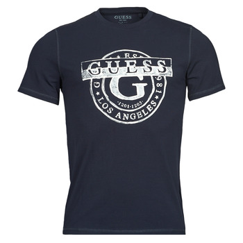 textil Herre T-shirts m. korte ærmer Guess DOUBLE G CN SS TEE Marineblå