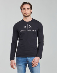 textil Herre Langærmede T-shirts Armani Exchange 8NZTCH Marineblå